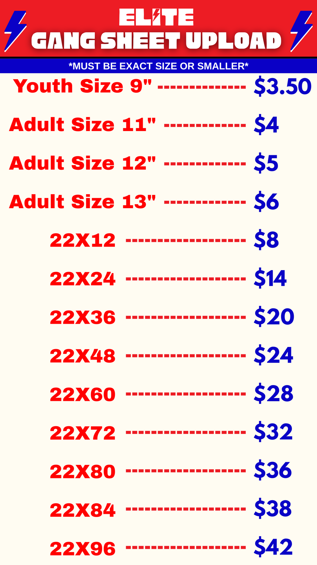 Upload Your Own Gang Sheet