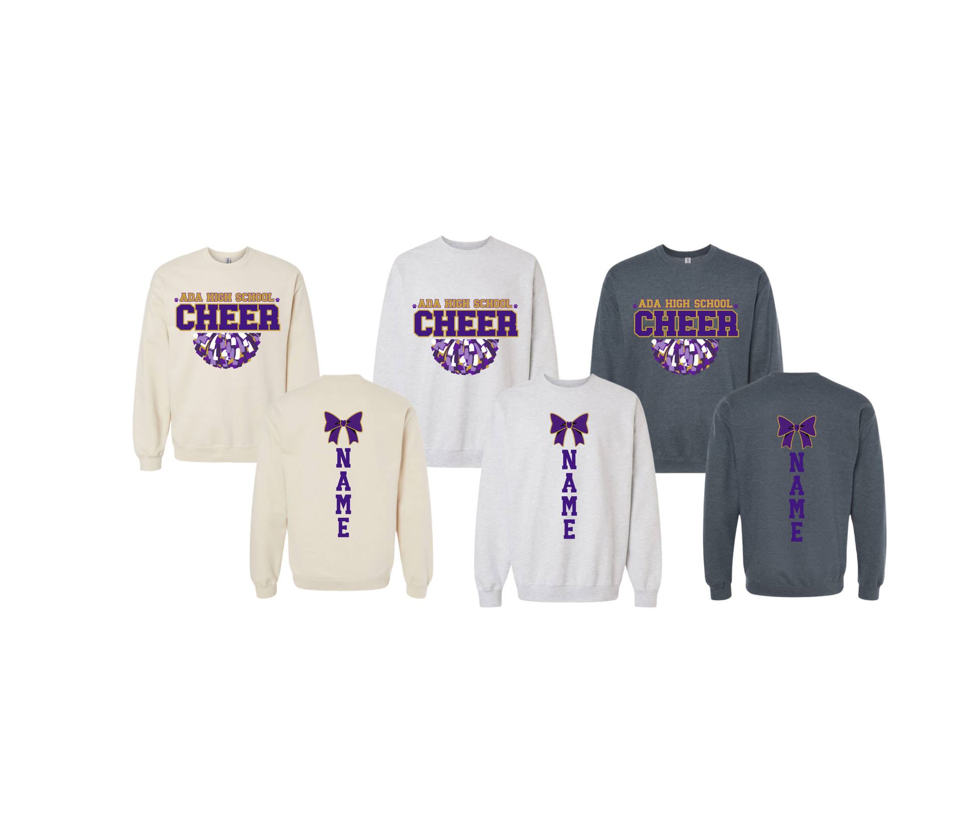 AHS Cheer Crewneck w/ Glitter and Custom Name