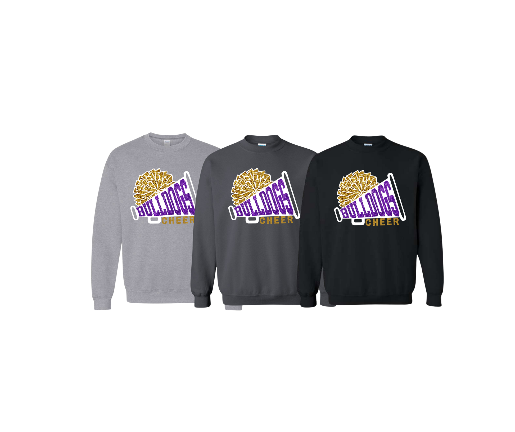 Cheer Megaphone Crewneck w/ Glitter